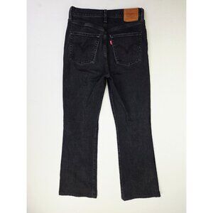Levis Size 27X29 Womens Black Ribcage Boot Button Fly 5 Pocket Logo Tag Jeans